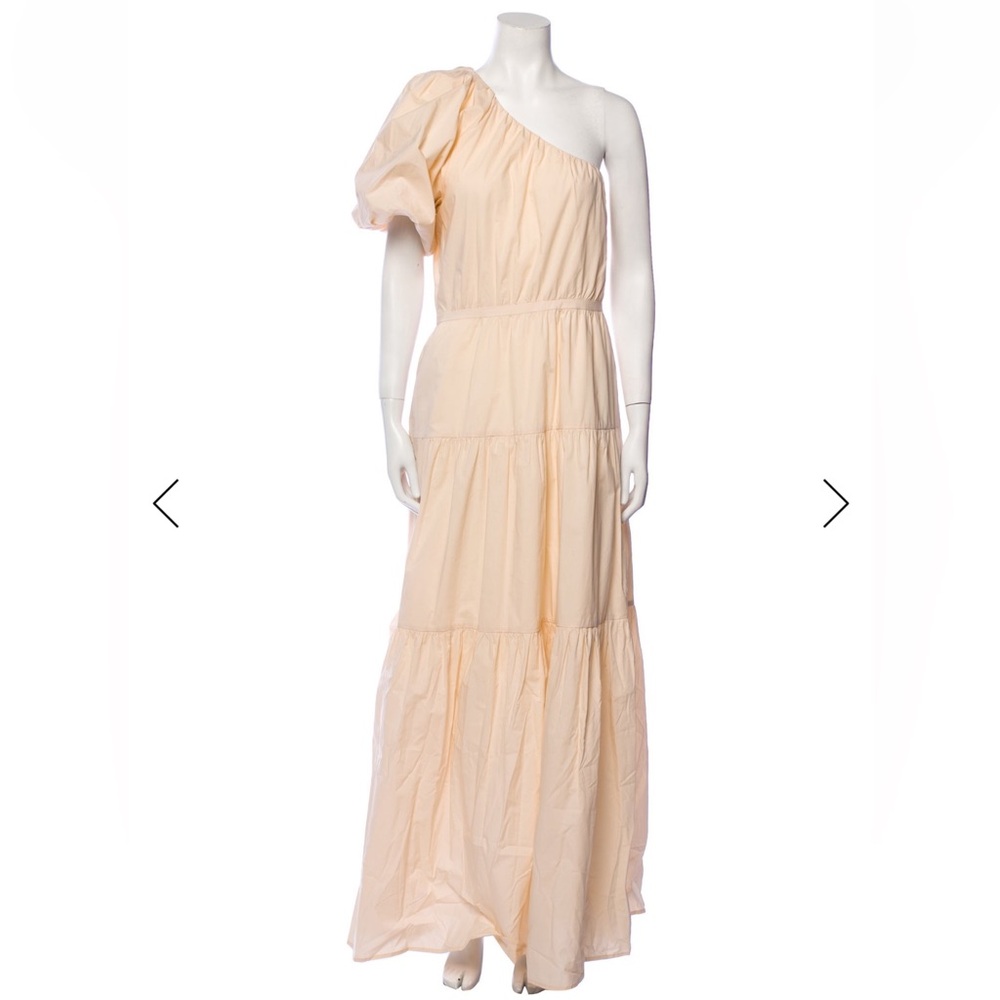 🦋 Bird & Knoll One-Shoulder Cream Maxi Dress